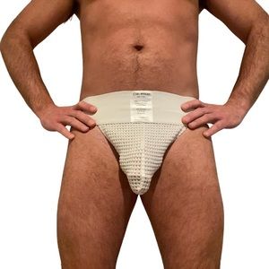 Classic white jockstrap. Size M (fits 30-33)